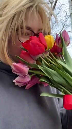 Spring tulip bouquet photographed in Odesa, Ukraine
