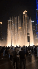 Crowds gather for Dubai Fountain show at Burj Khalifa