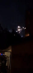 Nighttime celebration with fireworks documented in Lovech, Bulgaria