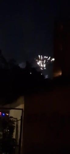 Nighttime celebration with fireworks documented in Lovech, Bulgaria