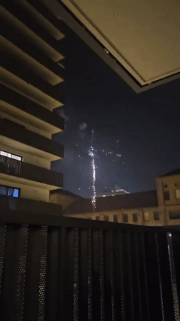 Sant Joan fireworks night in l'Hospitalet de Llobregat