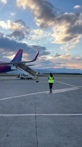 Early morning aircraft operations at Podgorica Airport Montenegro