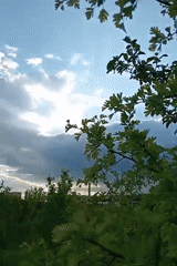 Partly cloudy afternoon documented in Rivne, Ukraine
