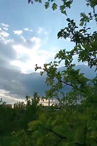 Partly cloudy afternoon documented in Rivne, Ukraine