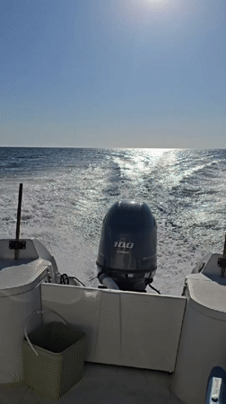 Motorboat Creates Wake in Bulgarian Waters at Dawn