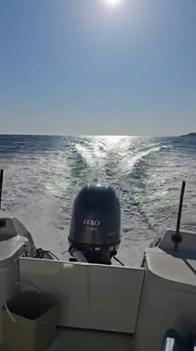 Motorboat Creates Wake in Bulgarian Waters at Dawn