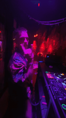Female DJ performs at nightclub in Choeng Thale, Thailand