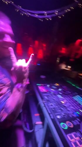 Female DJ performs at nightclub in Choeng Thale, Thailand