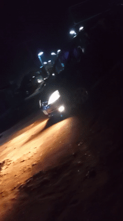 Evening traffic observed on dirt road in Bukuru