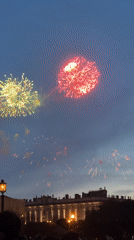 Evening fireworks display lights up Saint Petersburg sky