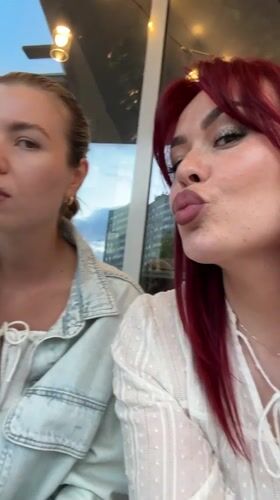 Friends document cafe lunch with selfies in Tolyatti