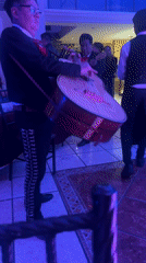 Mariachi band performs at Puebla restaurant during early hours