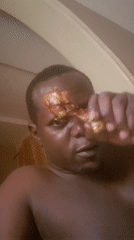 Man enjoys chicken meal in northern Nigeria