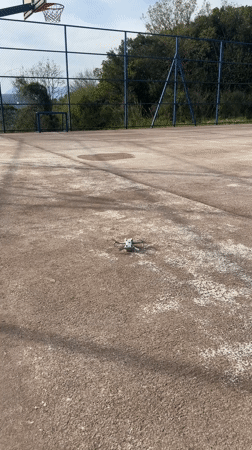 Drone operator captures aerial footage of Budva from Seoce basketball court