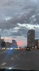Rainy drive captured on Kazan highway during evening storm