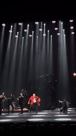 Theatrical performance with dramatic lighting observed in Шебунино, Russia