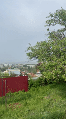 Elevated cityscape view recorded in Saratov, Russia