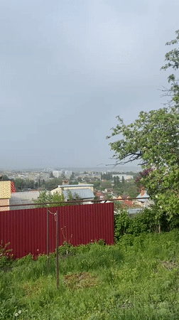 Elevated cityscape view recorded in Saratov, Russia