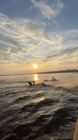Jet skiing sunset session on Kama River, Izhevsk