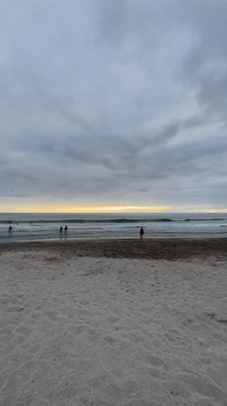Cloudy beach scene recorded in Iquique, Chile