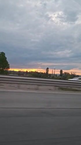 Motorist captures sunset highway views near Kazichene, Bulgaria
