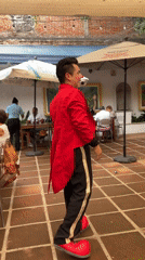 Clown entertains diners at decorated restaurant event in Cuernavaca