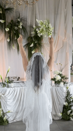 Wedding venue preparations documented in Perm, Russia