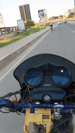 Motorcycle rider captured on dashboard camera in Dar es Salaam