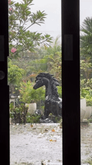 Heavy rain floods streets in North Kuta, Indonesia