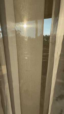 Curtain Opens to Rice Paddy View in Ubud