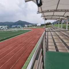 Selfies with a giant cow statue at a Dunnae-myeon sports complex