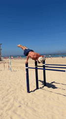 Morning beach workout captured at Tel Aviv fitness area
