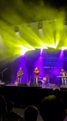 Live band rocks a colorful stage in Tutrakan, Bulgaria