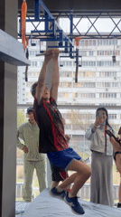 Indoor obstacle course activity recorded in Kazan fitness facility