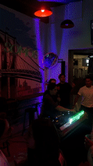 Late-night DJ set and cocktail service at Station 52 bar