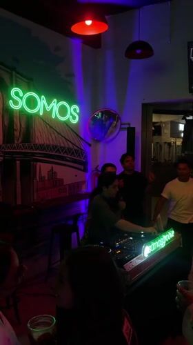 Late-night DJ set and cocktail service at Station 52 bar