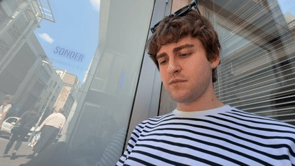 Young man's casual afternoon documented in Belgrade's Vracar district