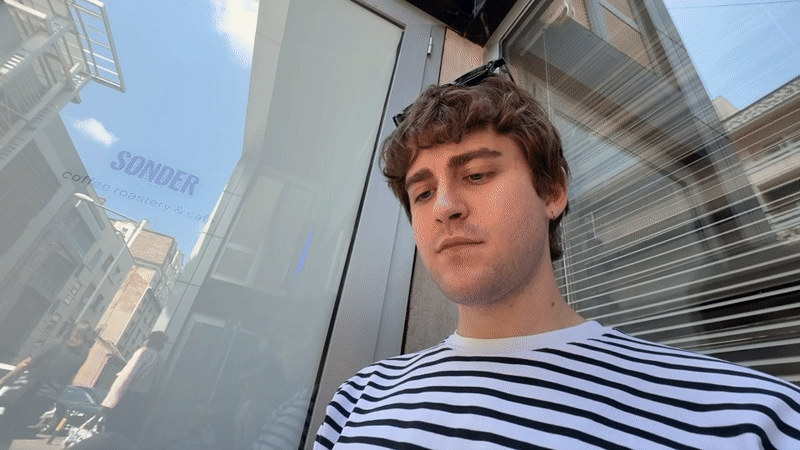 Young man's casual afternoon documented in Belgrade's Vracar district