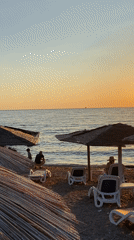 Sunset in Bar: live violin, empty beach, Adriatic dusk