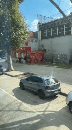People gather near Buenos Aires park amid street activity