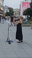 Street performers draw crowds in historic Plovdiv pedestrian district