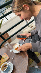 Morning moments captured in Herceg Novi: patio breakfast, mirror selfie