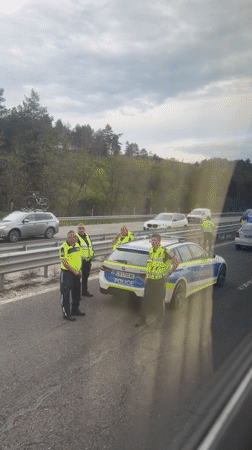 Police activity reported on highway in Ihtiman, Bulgaria