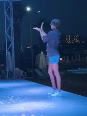 Dance performance lights up a Kuşadası stage at night