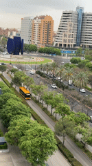 Overcast morning cityscape observed in València, Spain