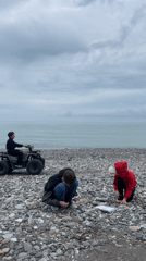 Children enjoy ATV beach outing in Giachrypsh, Abkhazia