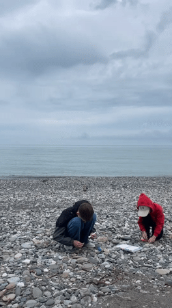 Children enjoy ATV beach outing in Giachrypsh, Abkhazia