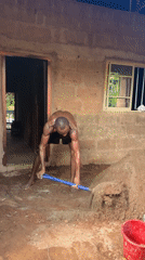 Community work activity observed in Eziudo, Nigeria morning hours