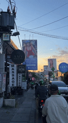 Tourist street activity recorded in North Kuta, Indonesia