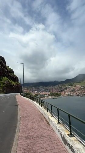 Aircraft takeoff observed from coastal runway in Machico, Portugal